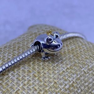 Sterling silver frog prince charm bead